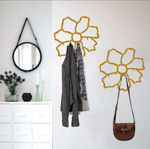 Floral print wall hanger metal clothes hanger