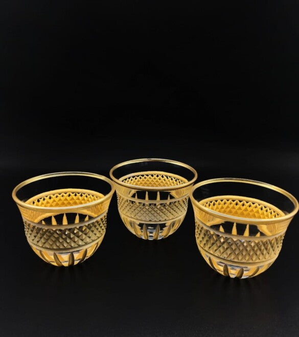Gold engraved decorations Tea Cup Set 18 Pieces