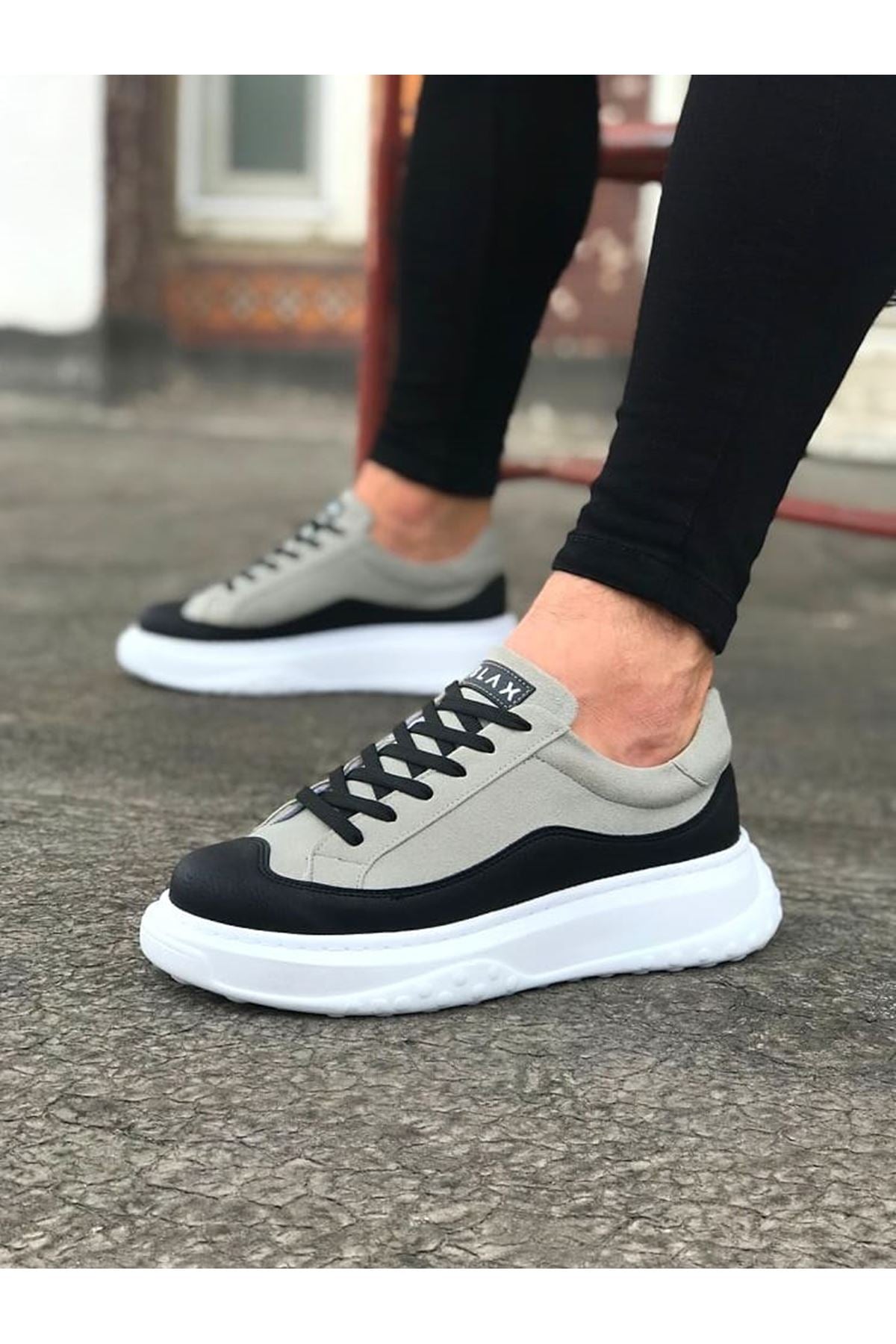 Black Gray Men's Shoes - Wagoon WG507