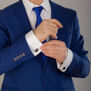 925 Silver Cufflinks with Black Stone