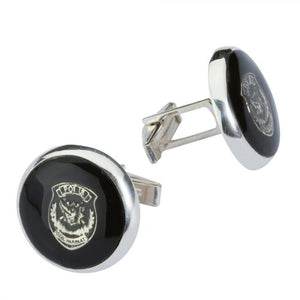 925 Silver Cufflinks with Black Enamel