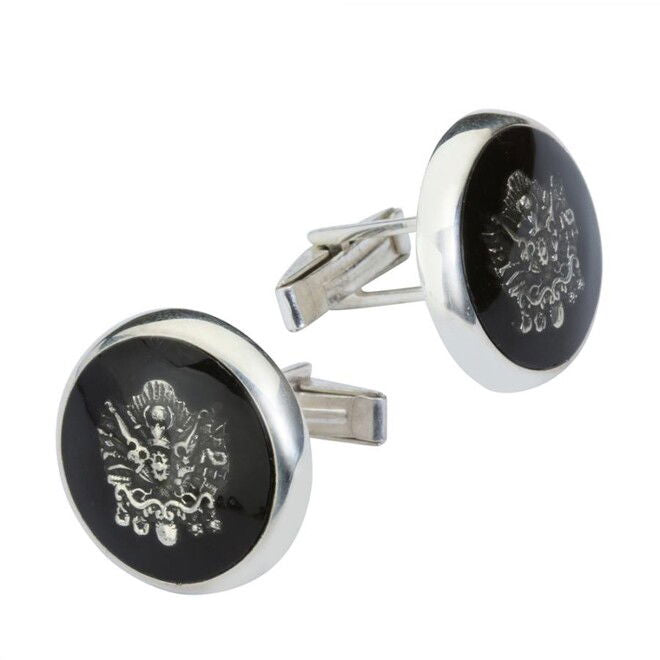 925 Silver Cufflinks with Ottoman Empire Emblem