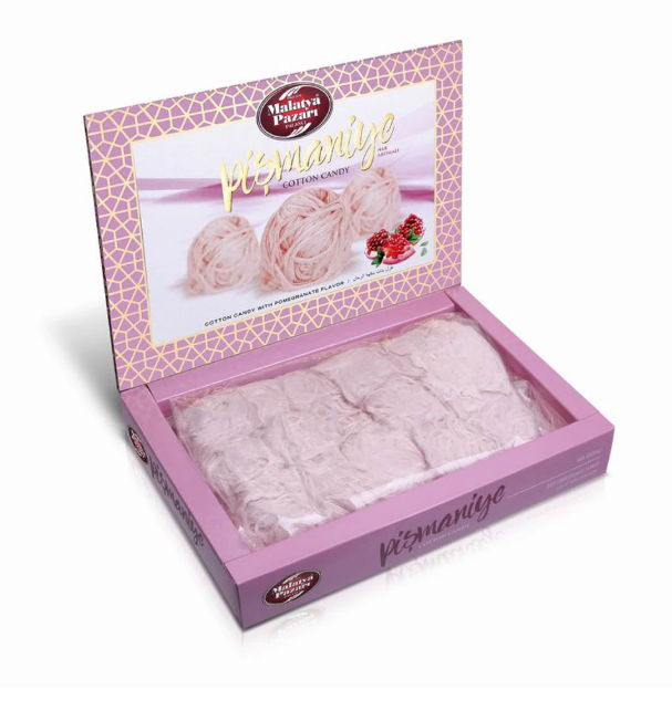 مالاتيا بازار بيسمانية بالرمان 240 غرام - حلوى غزل البنات التركية الهشة