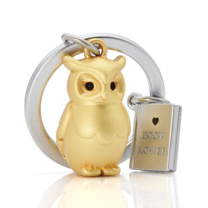 ميدالية مفاتيح ستيل بتصميم بومة وكتاب من ميتالمورفوس