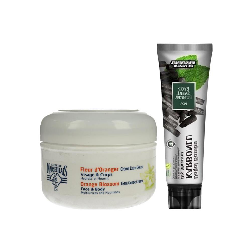 معجون الفحم المنشط لتبييض الأسنان مع هدية كريم مرسيليا