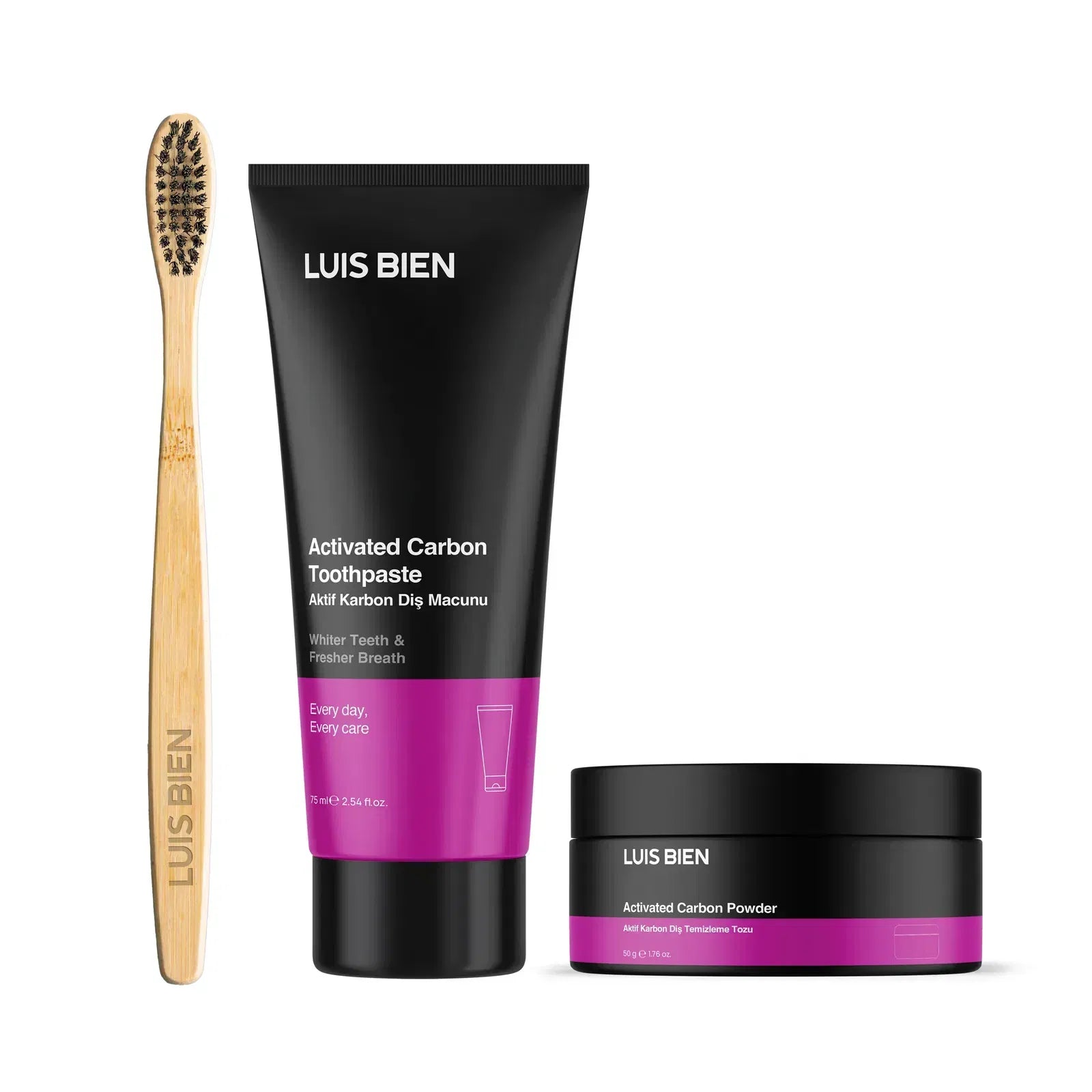 مجموعة لويس بيان لتبييض الأسنان + فرشاة أسنان من الخيزران