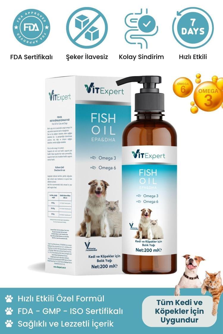 Fish Oil Epa - Dha 200ml - Fish Oil for Cats and Dogs, Omega-3, Omega-6