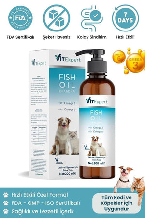 Fish Oil Epa - Dha 200ml - Fish Oil for Cats and Dogs, Omega-3, Omega-6