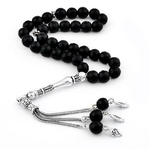 Rosary made of Onyx Stone with a 925 silver tassel