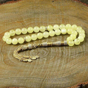 Amber Drops Rosary with a silver and gold-plated tassel