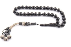 Rrosary made of lignite stone with a silver tassel