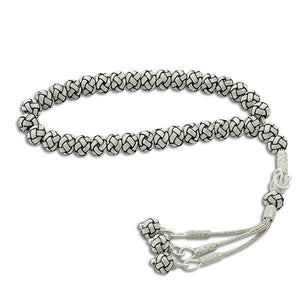 White rosary made of 1000 carat silver wires using Qazzazi Art