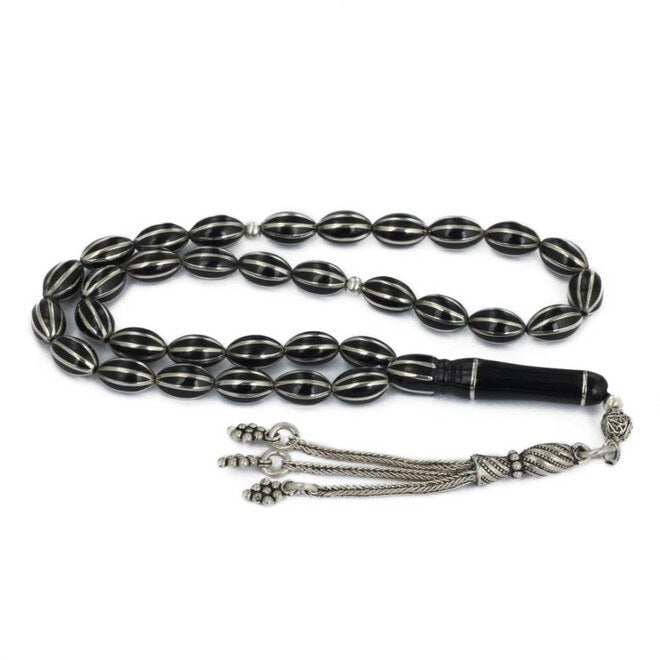 Rosary made of Erzurum lignite stone with small beads