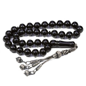 Rosary made of Erzurum lignite stone with marble beads