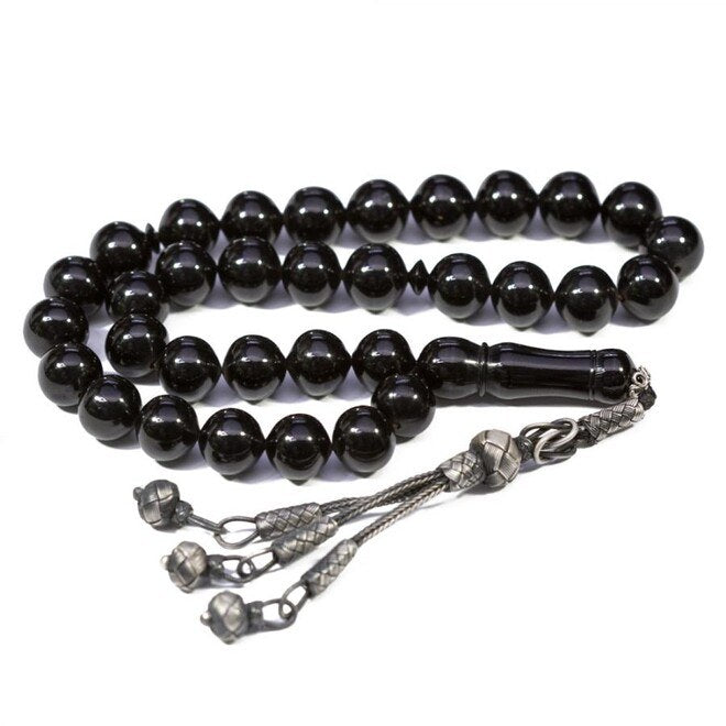 Rosary made of Erzurum lignite stone with marble beads