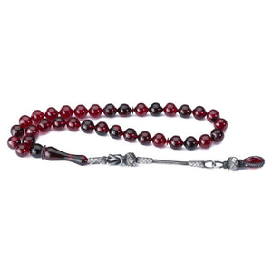 Mixed colored rosary made of pressed amber