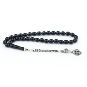 Black Rosary made of lignite stone (oltu)