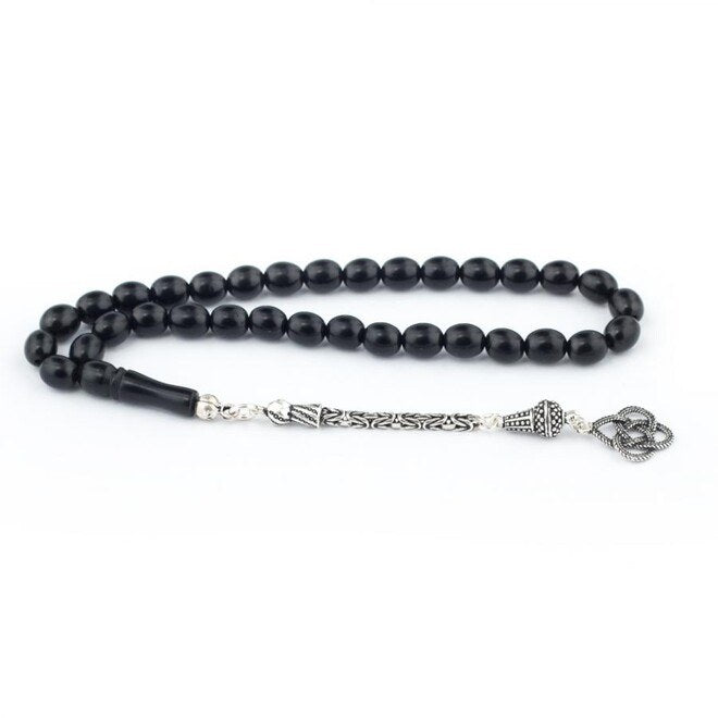 Black Rosary made of lignite stone (oltu)