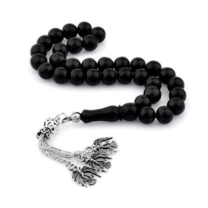 Rosary made of lignite stone decorated with the symbol of the double-headed eagle