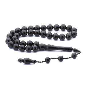 Rosary made of lignite stone with spherical and high-precision beads