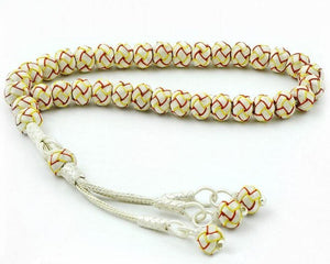 Hand knitted red and yellow Trabzon Kazaziye rosary