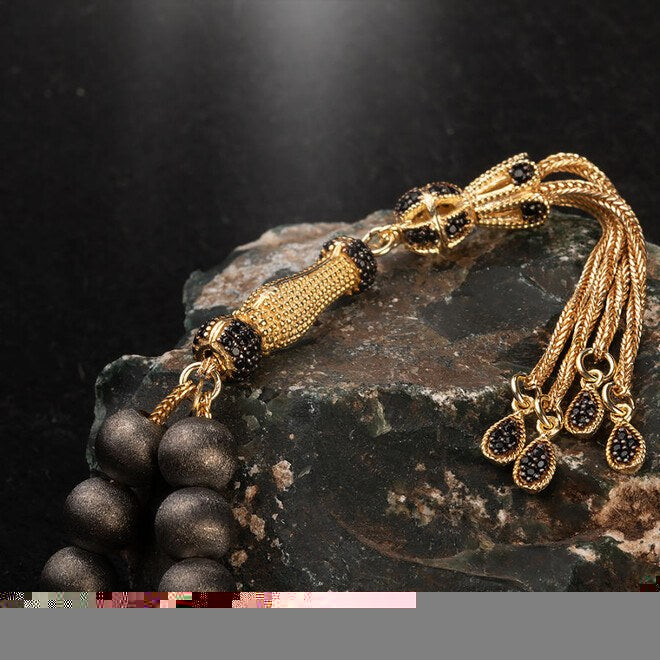 Gold Gray Matte Silver rosary