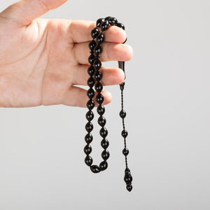 Black lignite rosary made with high precision
