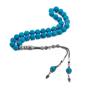 Rosary made of turquoise stone with spherical beads