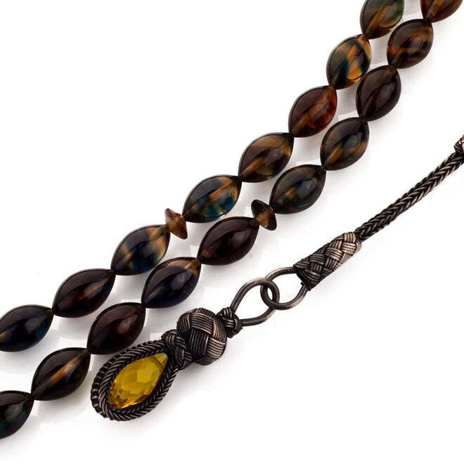 Rosary made of Pressed Amber with mixed-colored beads