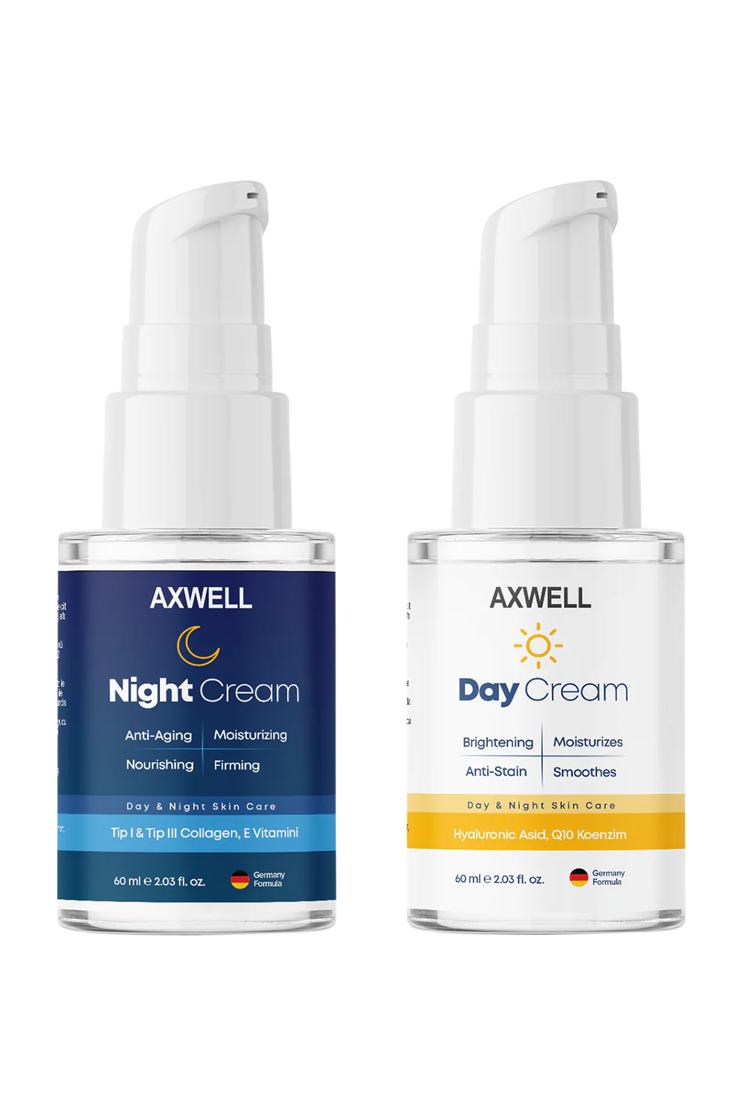 مجموعة كريم العناية الليلية والنهارية مع الإنزيم المساعد والكولاجين من أكسويل