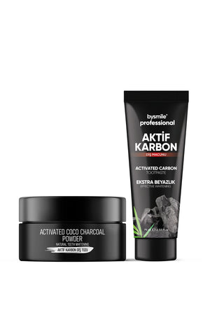 Bysmile Professional Teeth Whitening Set – Activated Charcoal Toothpaste & Cleaning Powder