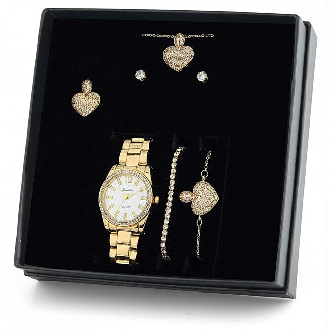 طقم إكسسوارات نسائي على شكل قلب للهدايا