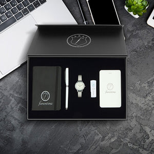 طقم هدية باور بانك للنساء مع ساعة