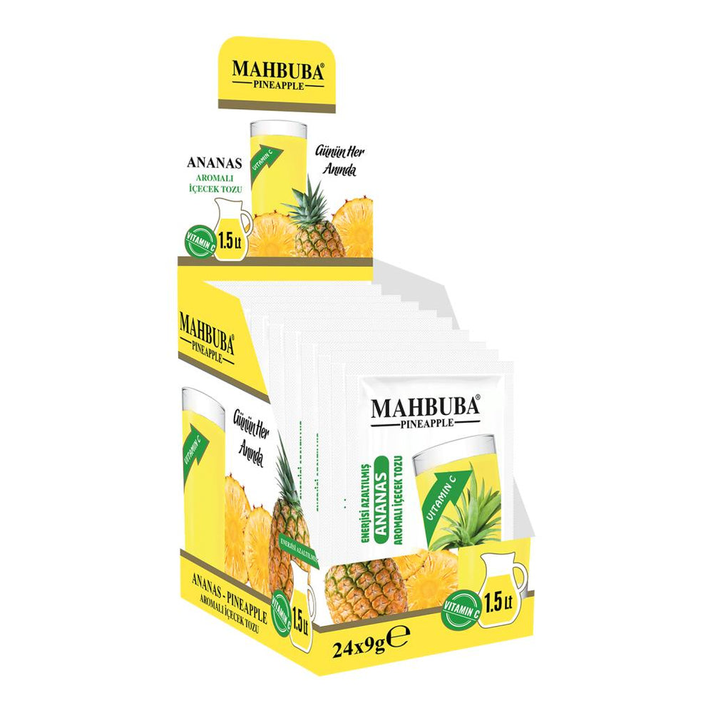 Mahbuba Pineapple Flavored Instant Cold Drink Powder 24x9g
