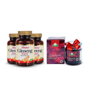 بالين الجنسنغ الأحمر الكوري 60 كبسولة 3 قطع + عسل ثيمرا الإبيميديوم التركي 43 جم