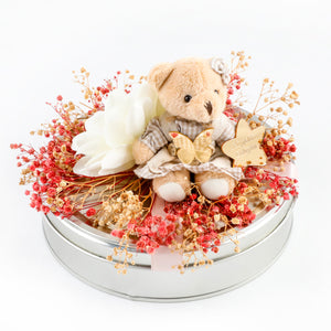 Sweet Teddy Girl Baby Chocolates (Metal Round Box) 50 Pieces