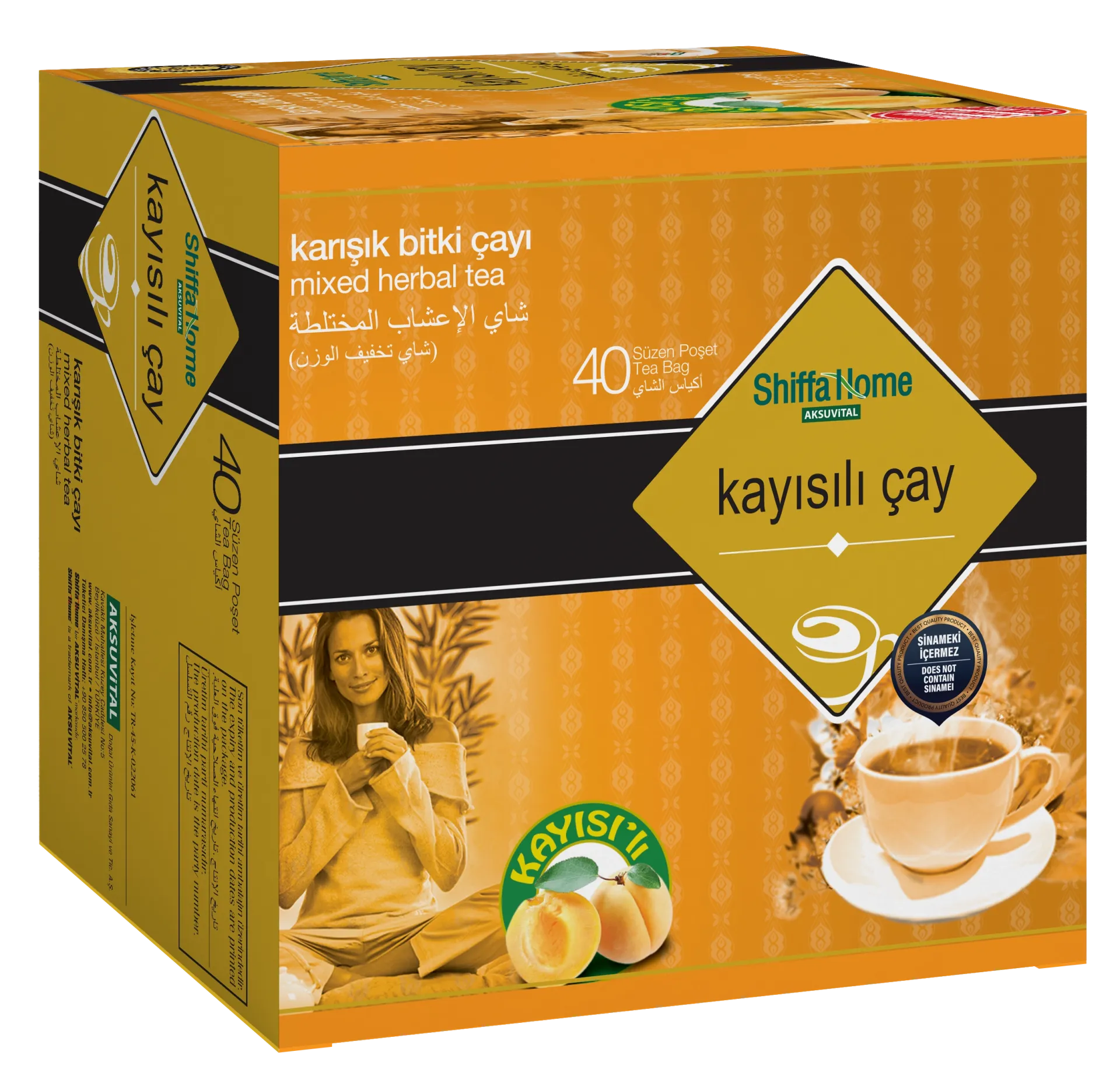 شاي المشمش للتنحيف 40 قطعة – خالي من السنامكي