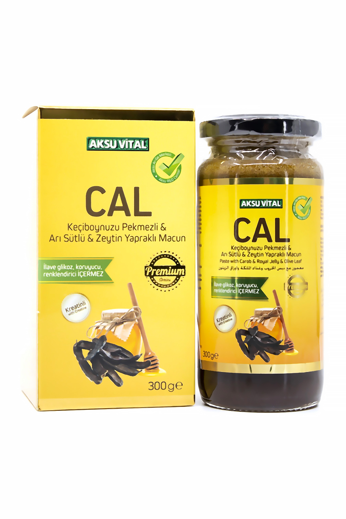 معجون الخروب وغذاء ملكات النحل وأوراق الزيتون من CAL، 300 غرام