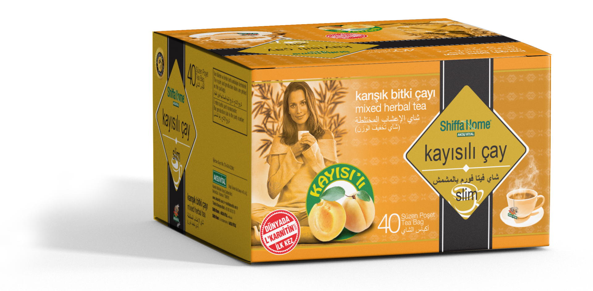 شاي المشمش بالأعشاب 40 قطعة