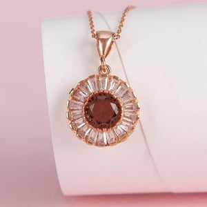 Womens 925 sterling silver necklace decorated with pink zultanite stone