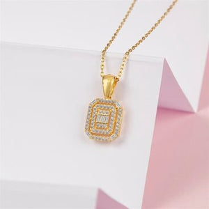 قلادة من الفضة الإسترليني عيار 925 مع حجر باجيت وزخرفة زركون