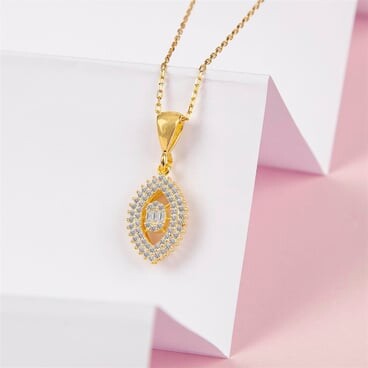 قلادة نسائية مطلية بالذهب من الفضة الإسترليني عيار 925