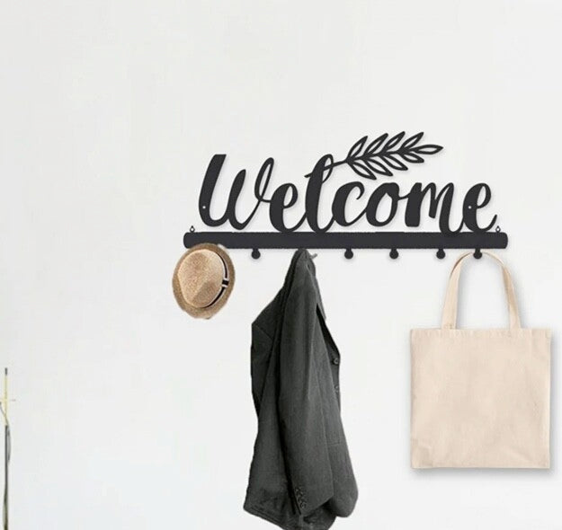 Decorative metal wall hanger - welcome word