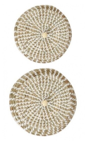 Straw box with lid  ?Round Basket, Plastic Woven Ribbon with Lid, Large, Diameter: 22 cm. Height with lid: 15 cm.