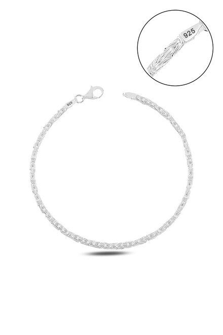 سوار فضي رجالي بتصميم كلاسيكي