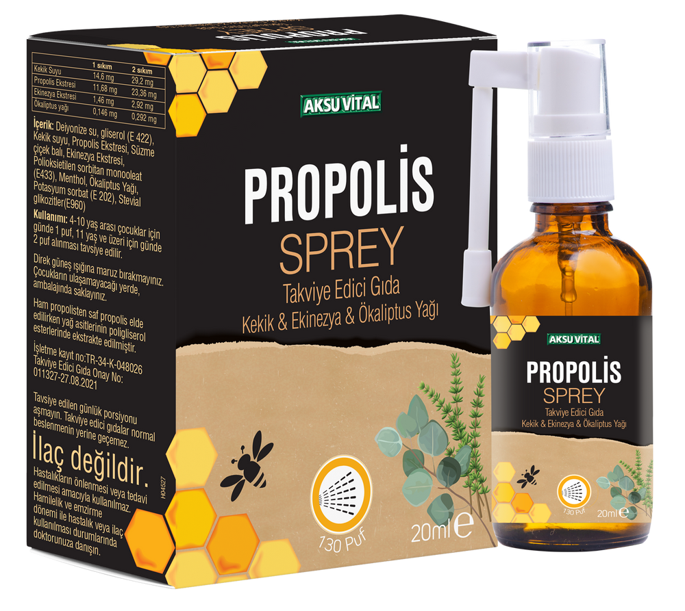 بخاخ الحلق بالبروبوليس 20 مل مع الزعتر، القنفذية والأوكالبتوس