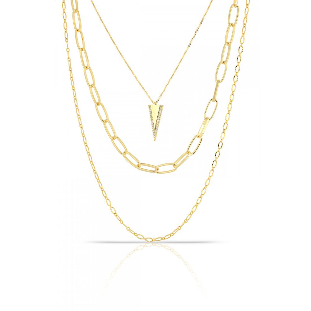 Chain Necklace for Women -Triple - Women's Accessories - 1