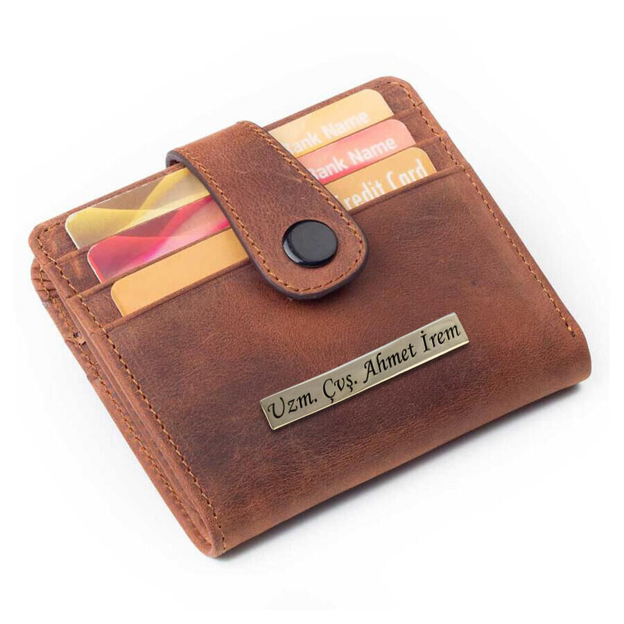 Customizable Classic Leather Men Wallet - Brown - 6