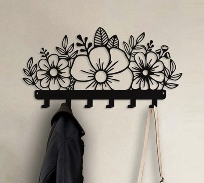 Decorative metal wall hanger - flower Design - 1