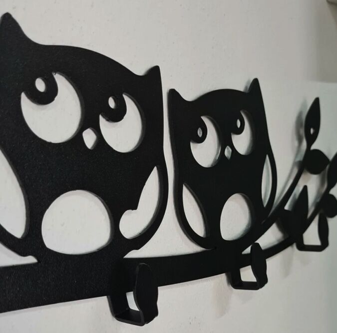 Decorative Metal Wall Hanger - Owl Shape - 2